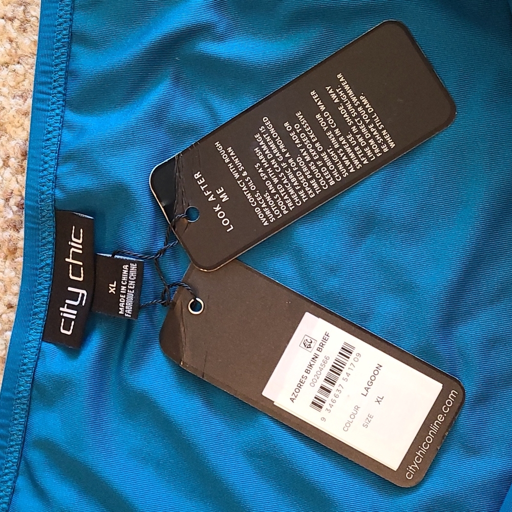 83. City Chic NWT bikini bottom only, size plus 22, lagoon blue, high waist - Picture 10 of 13